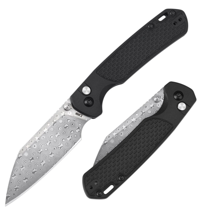 CJRB J1945D-BK Pyrite-Light, Damascus, Black FRN Taschenmesser