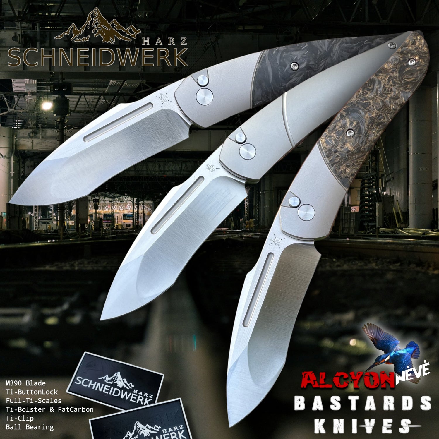 Bastards Knives Alcyon Marbled Black by Tim Bernard Bastards Knives rn-image_picker_lib_temp_07aa2030-a9cf-4cb9-88c7-f197e4445f73