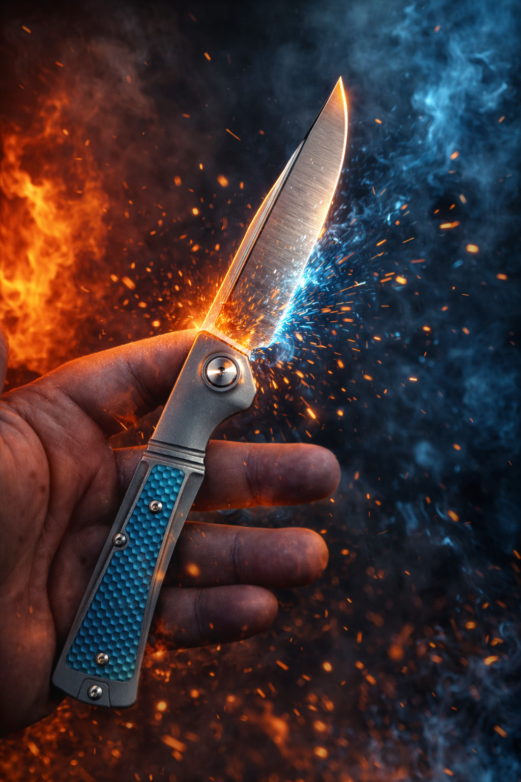 SK-X Slipjoint Taschenmesser - CPM20CV Stahl satin finish Inlay Version MIT Inlay - Flachschliff