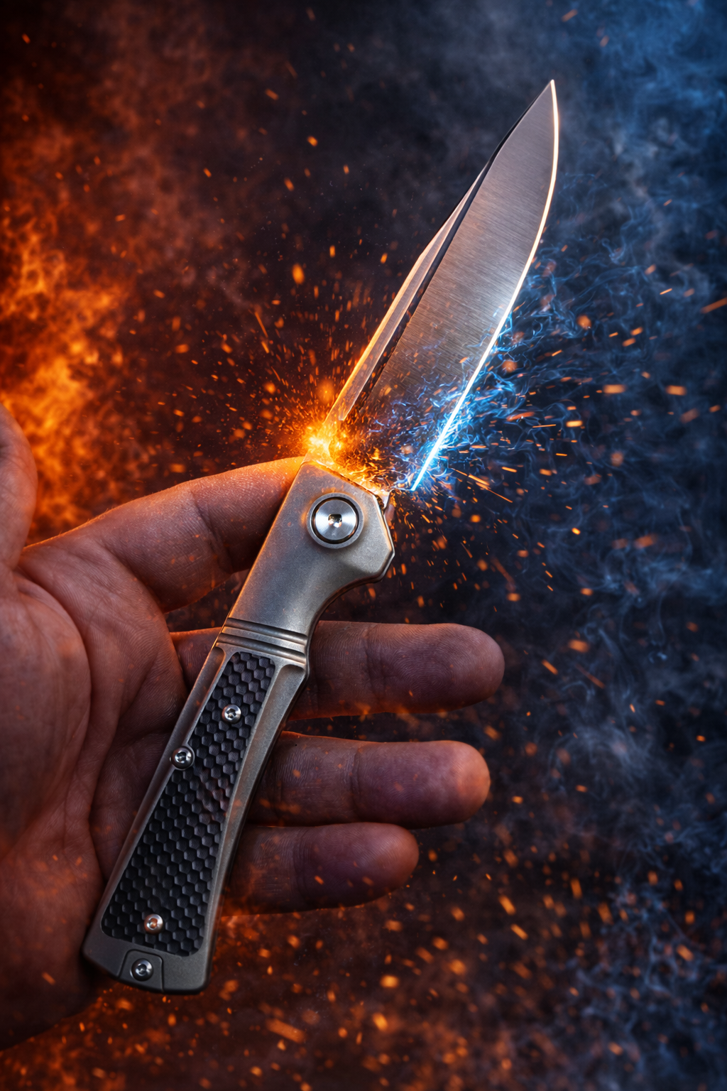 SK-X Slipjoint Taschenmesser - CPM20CV Stahl satin finish Inlay Version MIT Inlay - Flachschliff