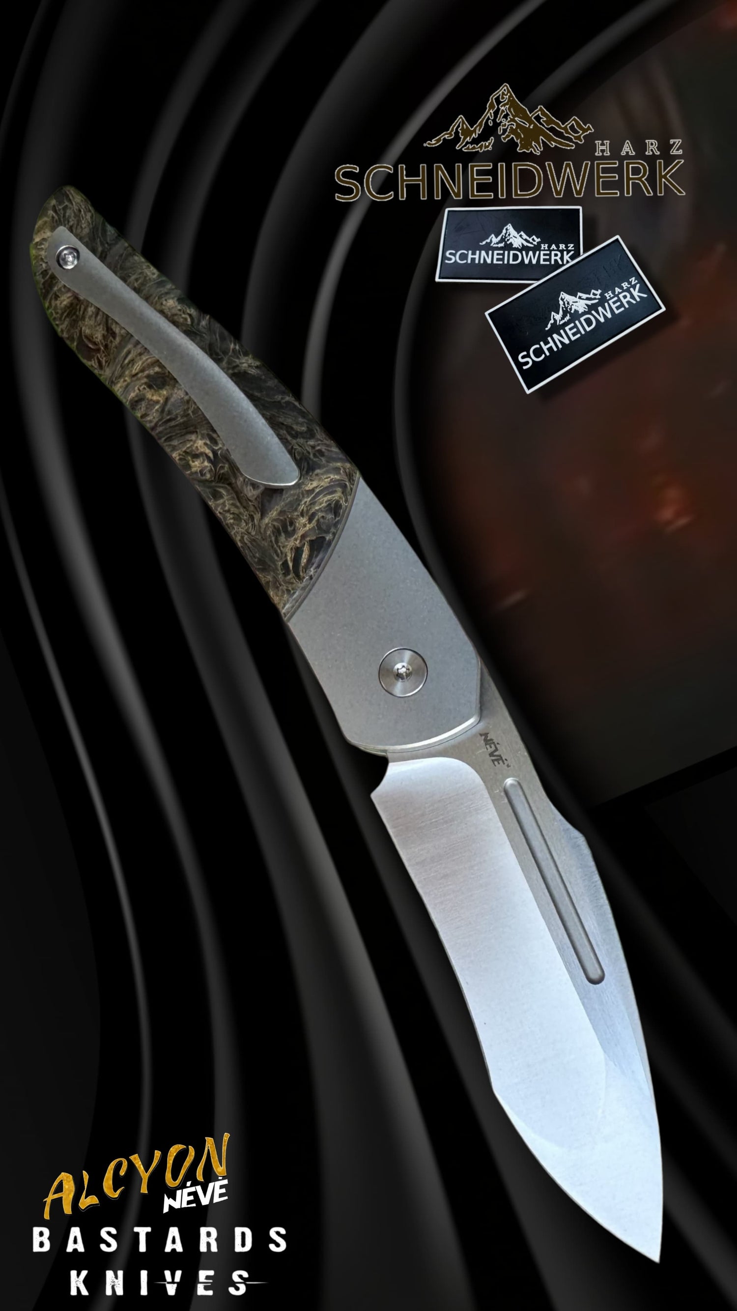 Bastards Knives Alcyon Marbled Gold by Tim Bernard Bastards Knives rn-image_picker_lib_temp_e16cc044-4c74-4792-a958-c797f3aaa278