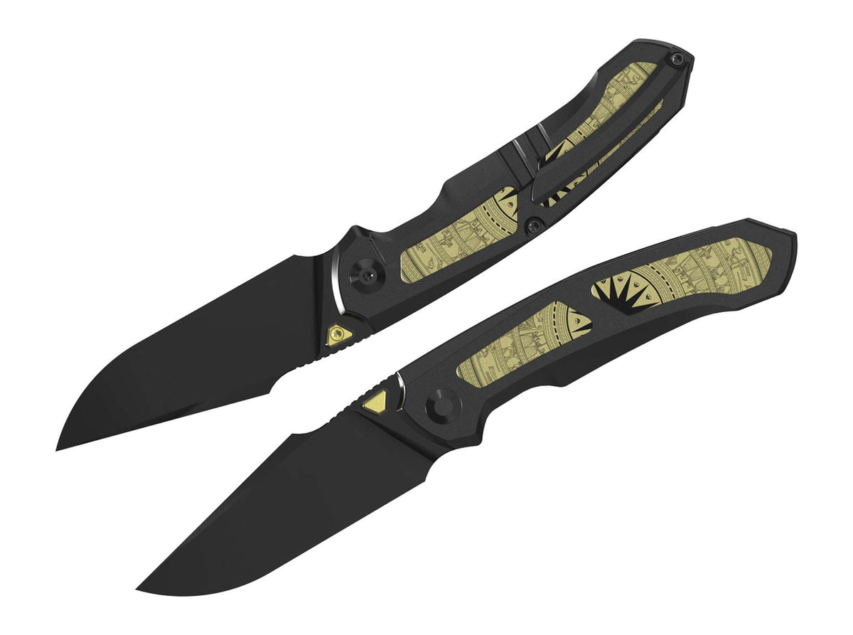 Kizer Feweed XL S90V Black & Gold Ti & Aluminum DLC