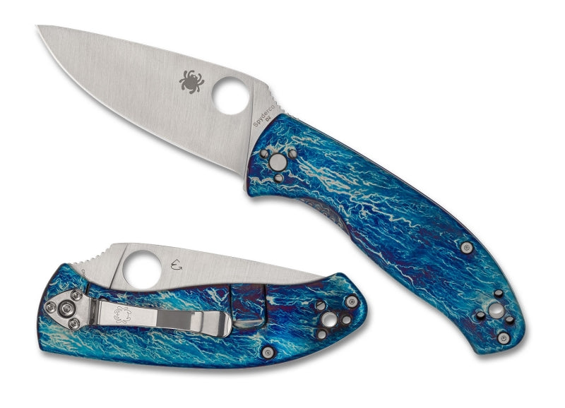 Spyderco C122TIBLD2P Tenacious Blue Disarray Titan