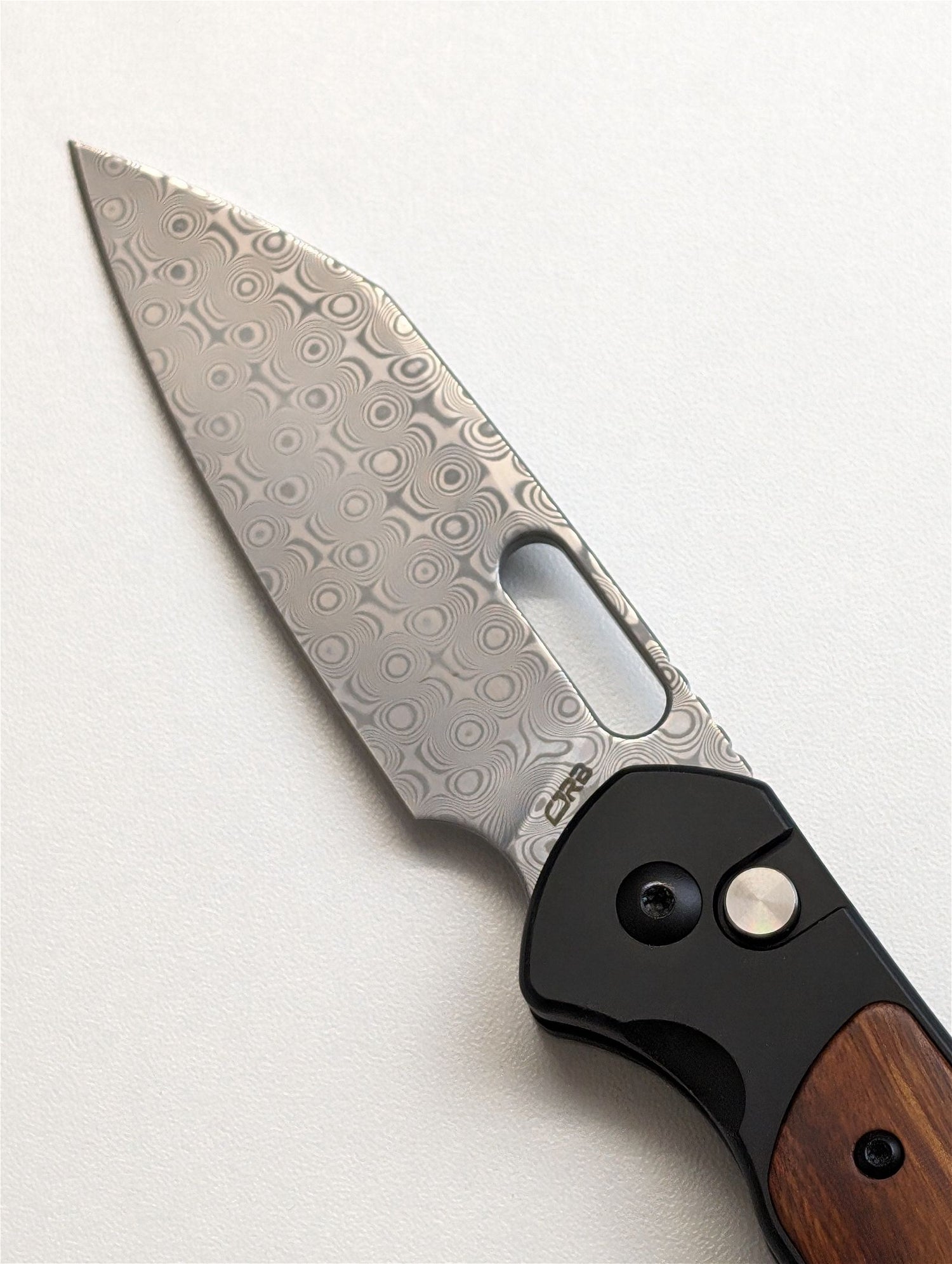 CJRB Connoisseur Damascus Titanium Pocket Knife