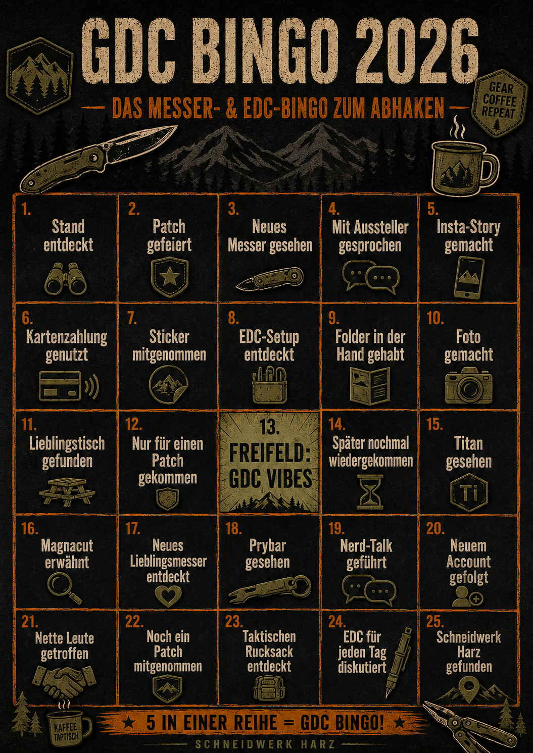GDC Bingo Karte