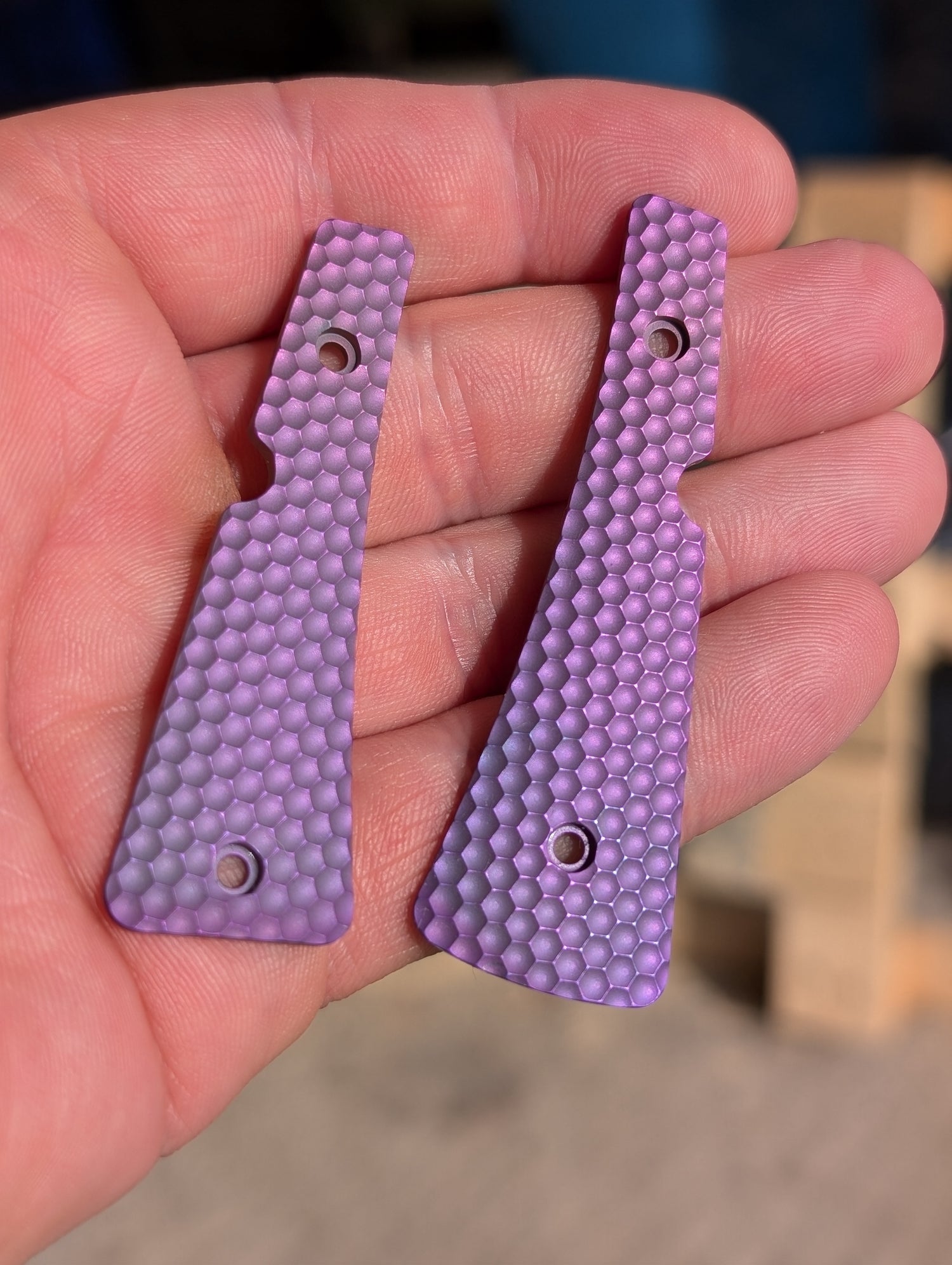 Inlay Titan honeycomb für SK-X Taschenmesser Purple (Inlay Version)