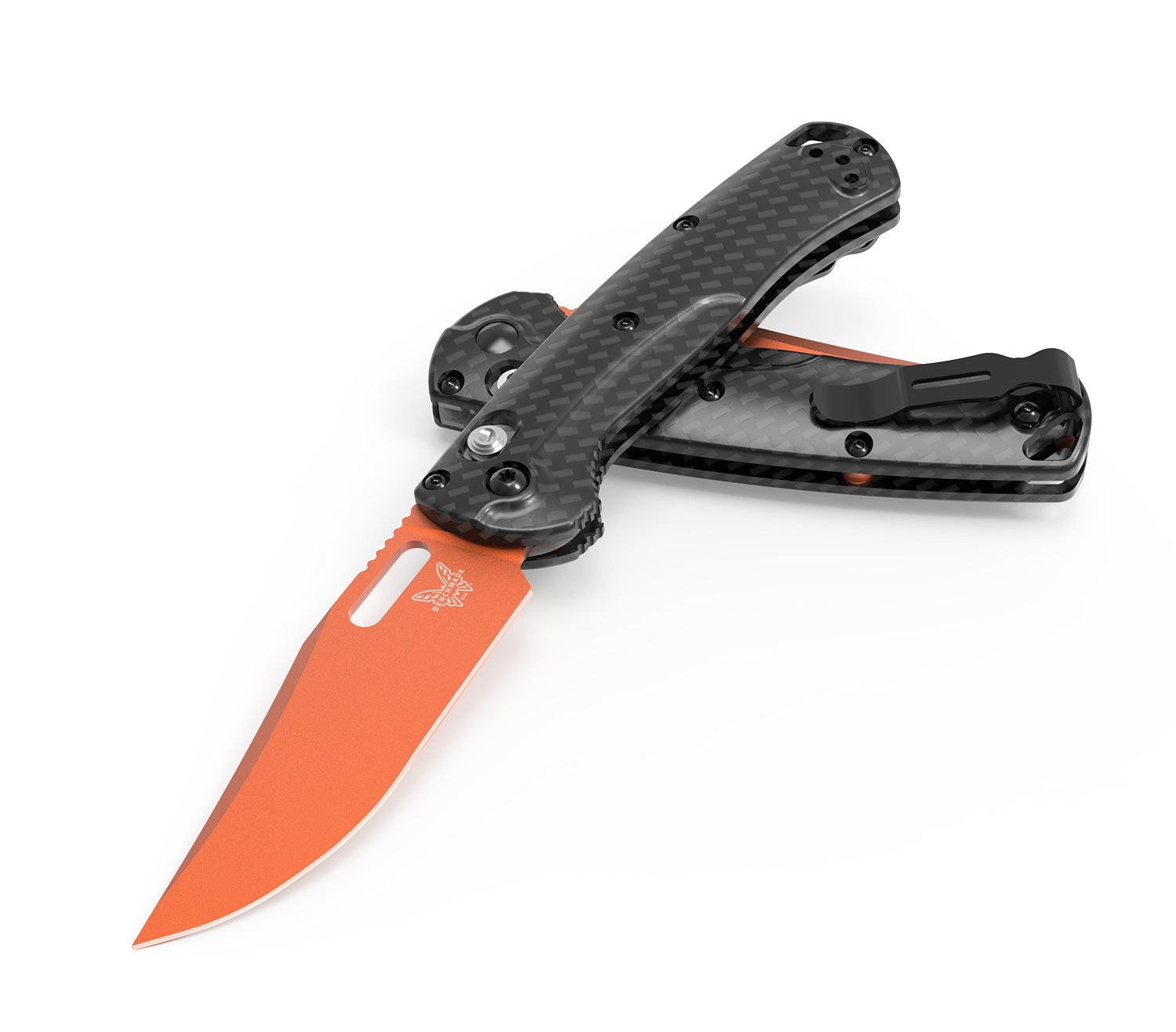 Benchmade Mini Taggedout 15535OR-01, Magnacut, Carbon, Jagd-Taschenmesser