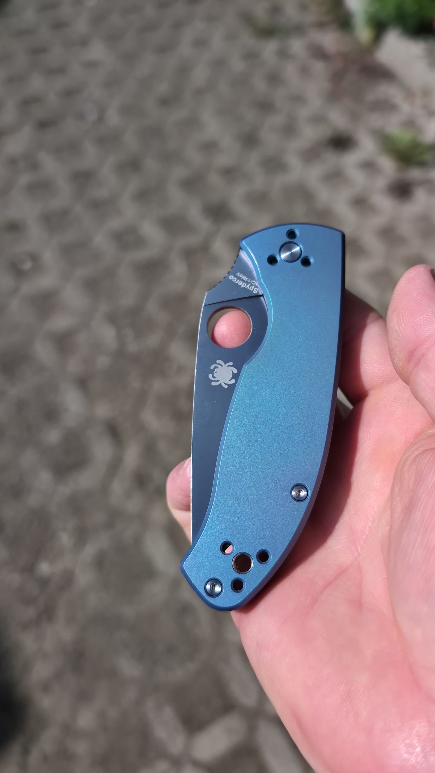 Spyderco C122TIBLP Tenacious Blue Titanium 