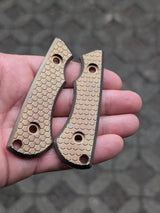 Schalenpaar "Honeycomb" Anodisiertes (Farbe Brass)Titan für das SK09EDC Messer - 2. Gen. plus zukünftige