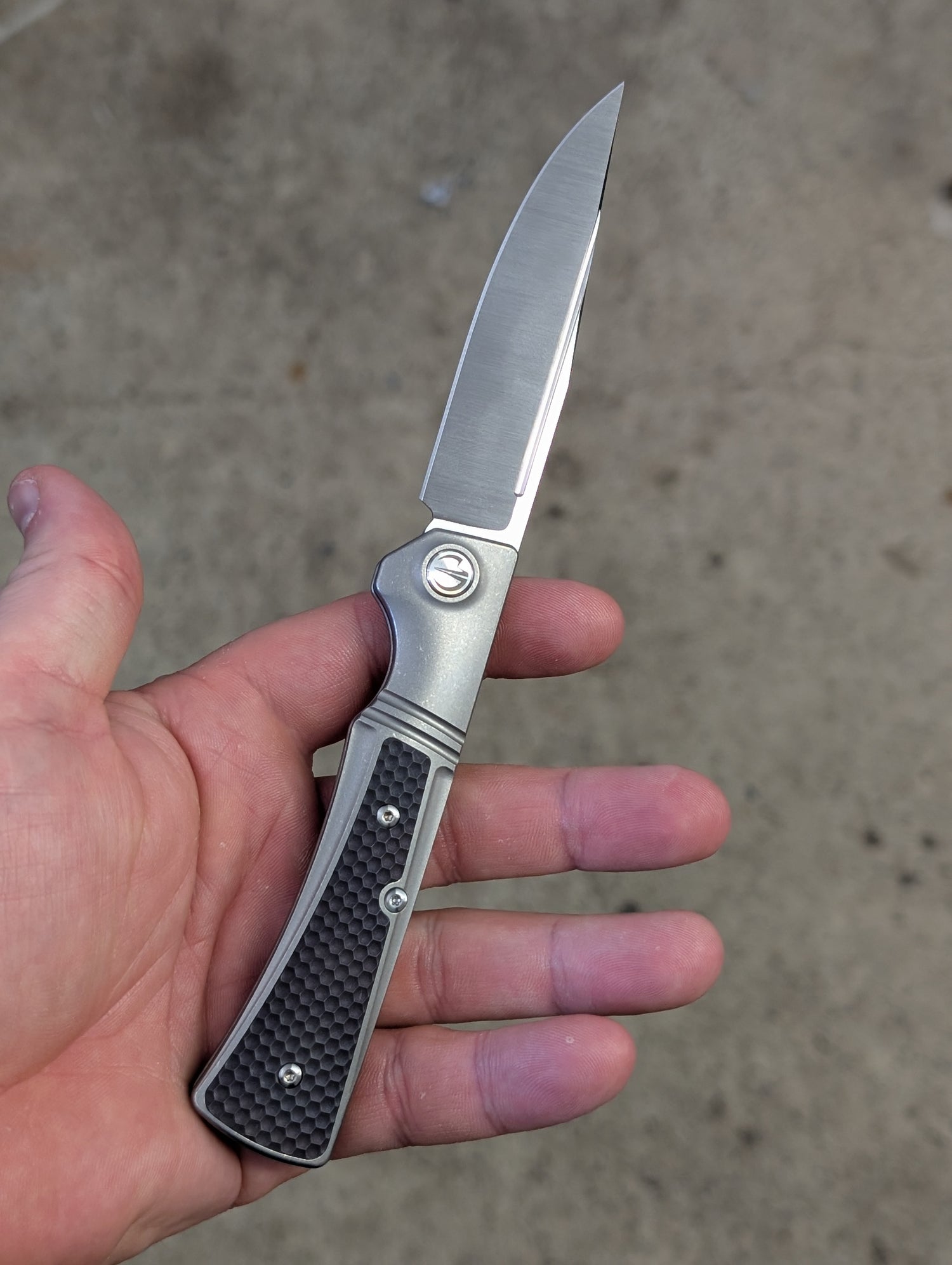 SK-X Slipjoint Taschenmesser - CPM20CV Stahl satin finish Inlay Version MIT Inlay - Flachschliff