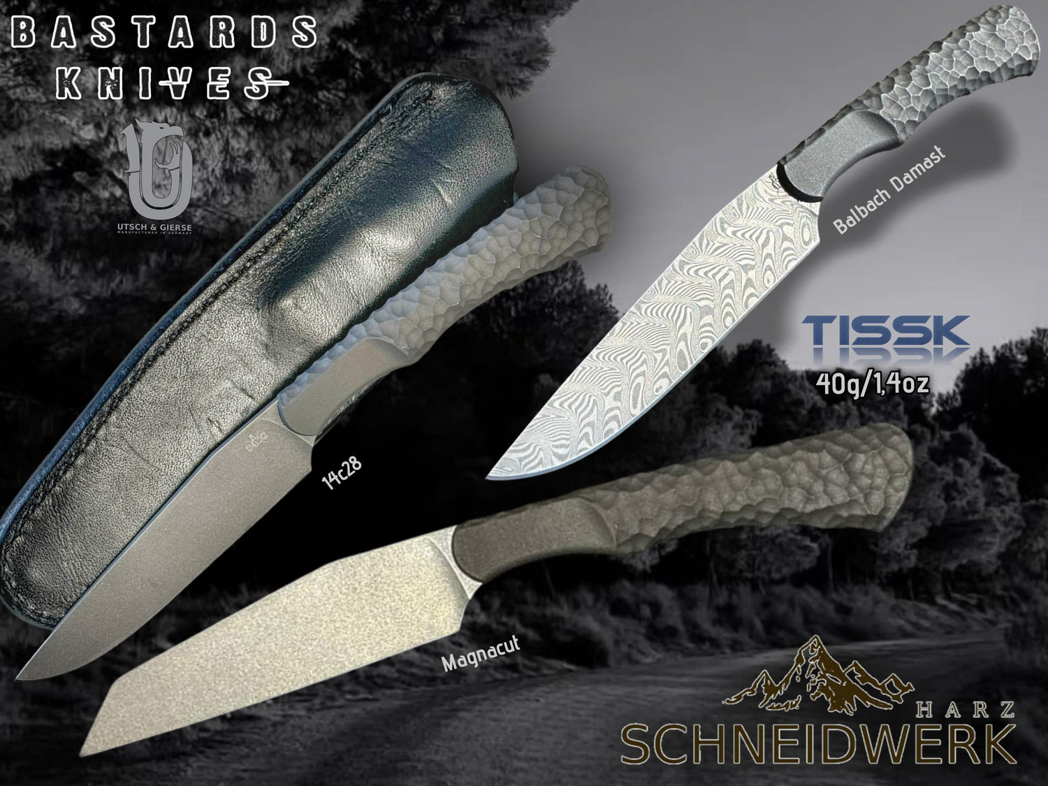 Bastard Knives/UG Tools - TiSSK Balbach Damast