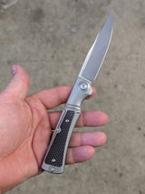 SK-X Slipjoint Taschenmesser - CPM20CV Stahl satin finish Inlay Version MIT Inlay - Flachschliff