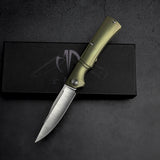 SK-X Slipjoint Taschenmesser - CPM20CV Stahl satin Handfinish full Titan anodisiert - Hohlschliff