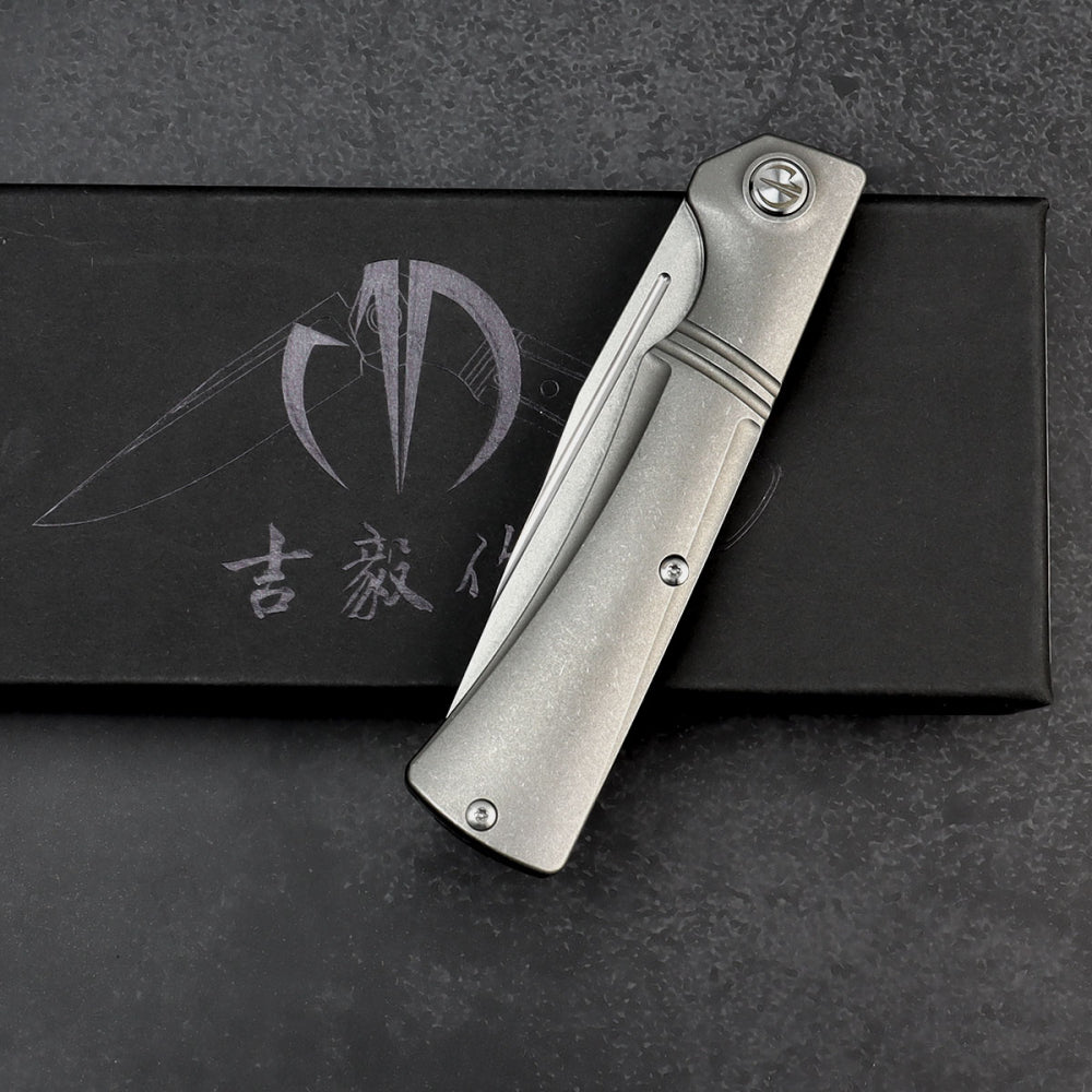 SK-X Slipjoint Taschenmesser - CPM20CV Stahl stonewashed full Titan - Flachschliff